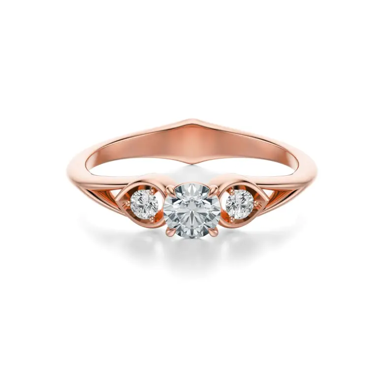 Pierścionek z różowego złota z diamentami AJPZ_063